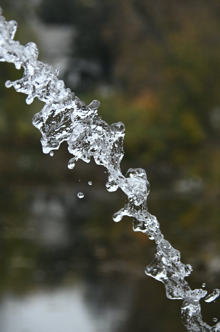 selective focus photography of water