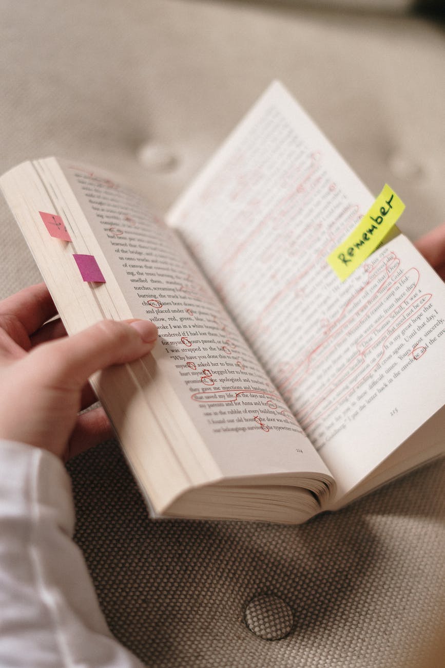 person holding a book